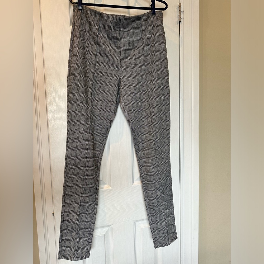 NWT grey plaid stretch pants
